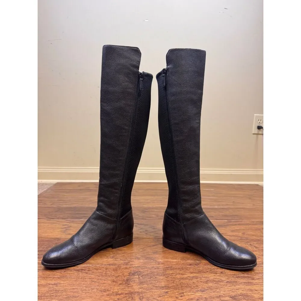 COLE HAAN Grand OS Dutchess Leather Over-the-knee Boots In Black, Sz 6B